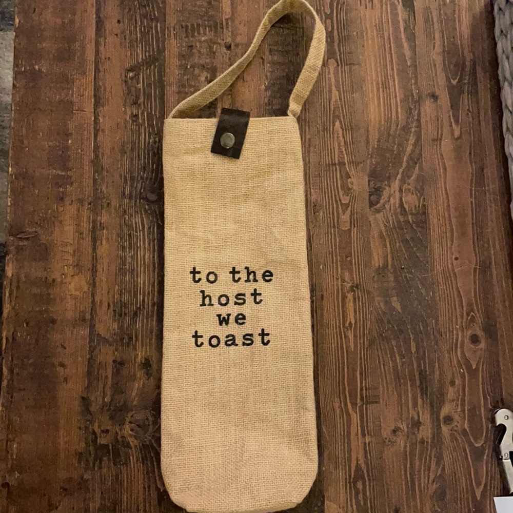 Burlap Wine Bottle Bag